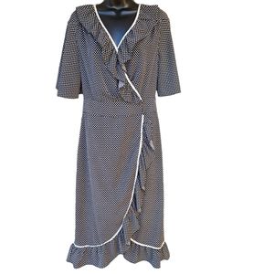 Women's Black & White Polka Dot Dress Size Small